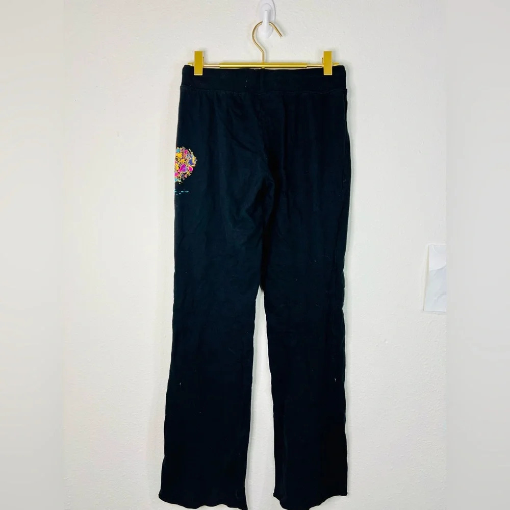 Rue21 Women’s Black Flare Lounge Pants LOVE Colorful Graphic Size Small - Picture 7 of 8